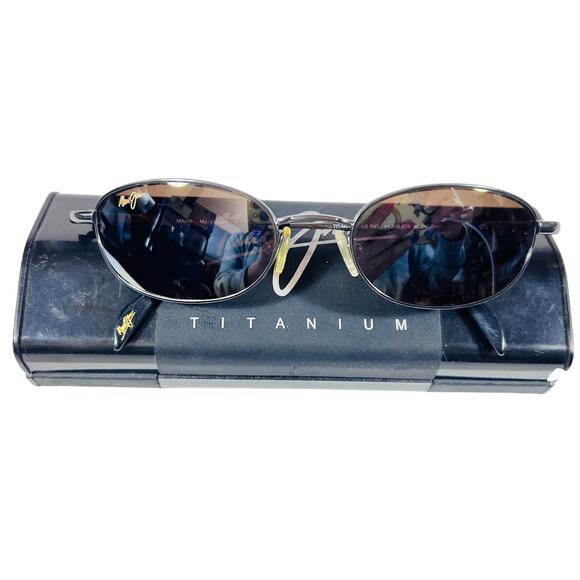 Vintage Maui Jim Kilohana MJ-552-02 Unisex Brown Metal Titanium Sunglasses Japan - Picture 1 of 16